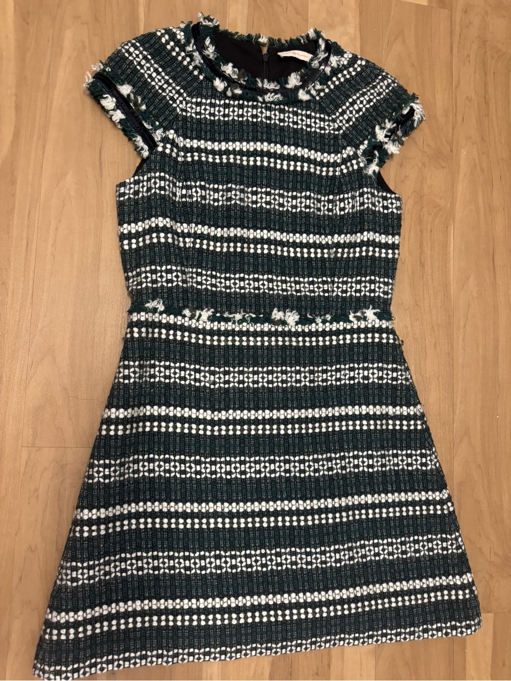 Tory Burch Norfolk Sequin Trim Tweed Dress - Pre-owned